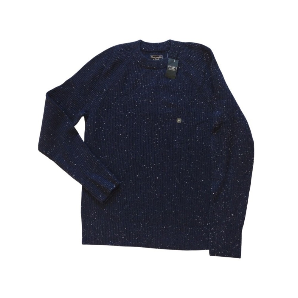 Abercrombie & Fitch Sweater‎ Man M Blue Pullover Crewneck Long Sleeve Wool Blend
